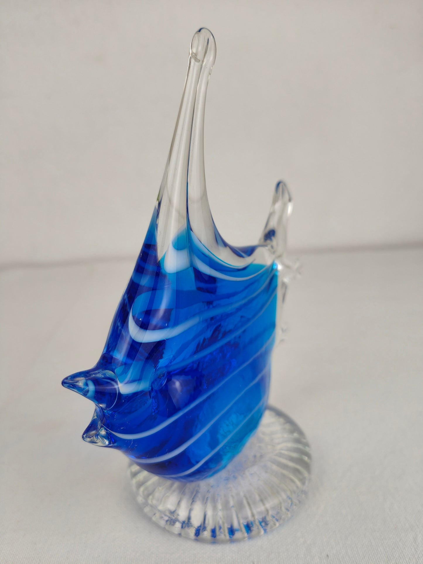 Glass figurine fish blue handmade paperweight decoration vintage sculpture gift art Murano glass fish animal figure sea ocean glass decor moonfish