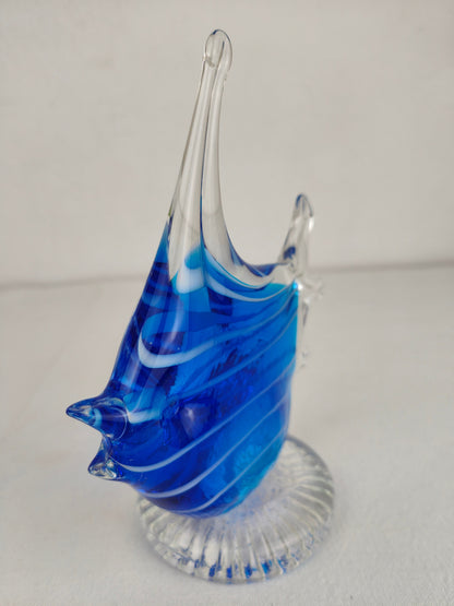Glass figurine fish blue handmade paperweight decoration vintage sculpture gift art Murano glass fish animal figure sea ocean glass decor moonfish