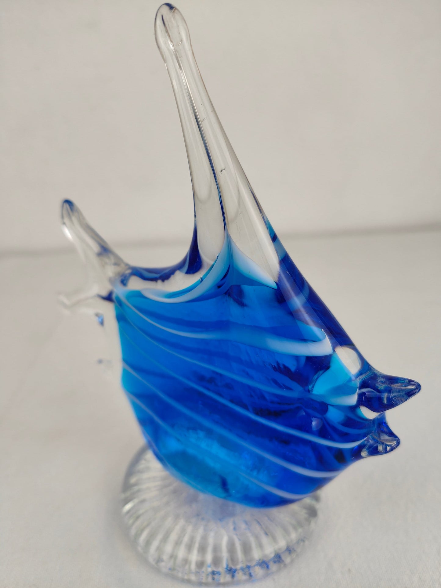Glass figurine fish blue handmade paperweight decoration vintage sculpture gift art Murano glass fish animal figure sea ocean glass decor moonfish