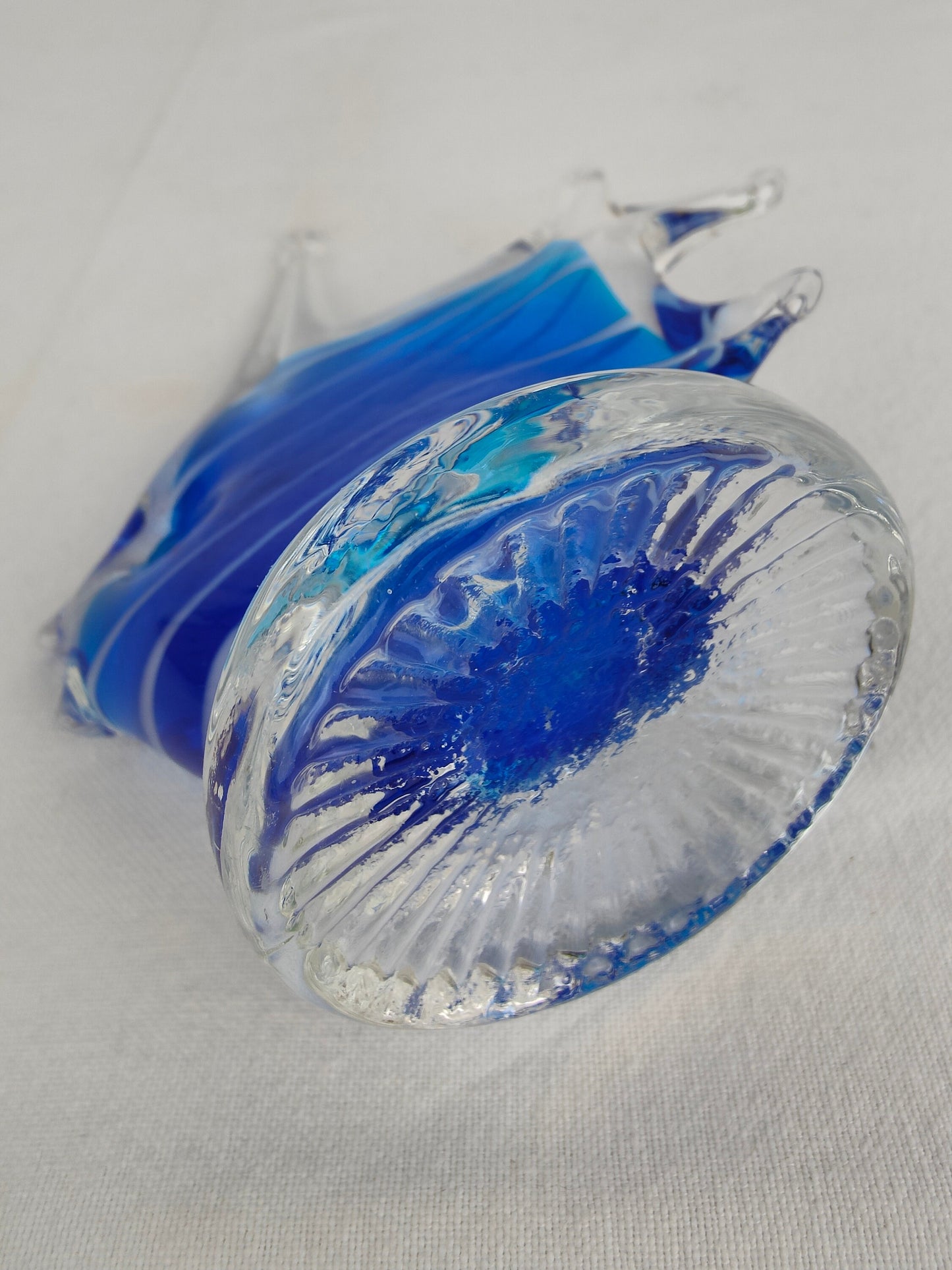 Glass figurine fish blue handmade paperweight decoration vintage sculpture gift art Murano glass fish animal figure sea ocean glass decor moonfish
