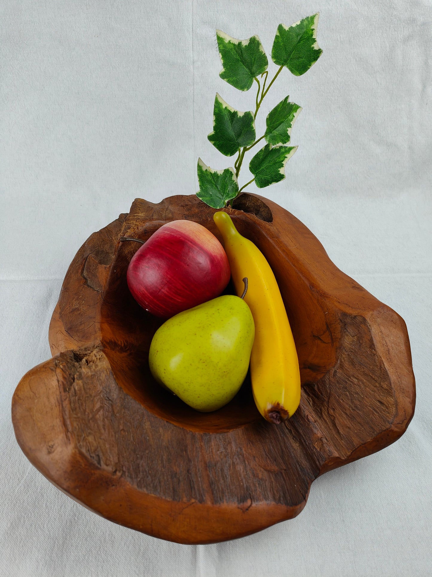Wooden bowl with knothole root wood unique solid heavy unique bowl fruit bowl grain wood key tray rustic hand flatterer